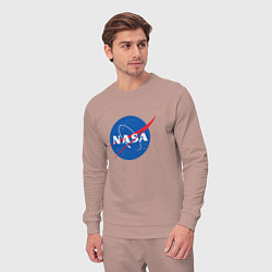 Костюм хлопковый мужской NASA: Logo, цвет: пыльно-розовый — фото 2