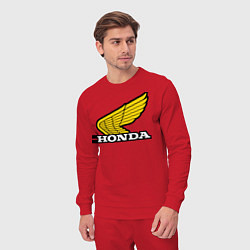 Костюм хлопковый мужской Honda, цвет: красный — фото 2