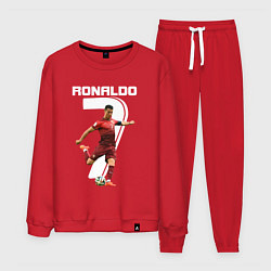 Костюм хлопковый мужской Ronaldo 07, цвет: красный