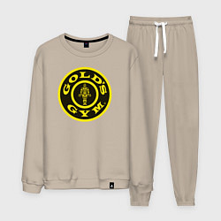 Костюм хлопковый мужской Gold's Gym, цвет: миндальный