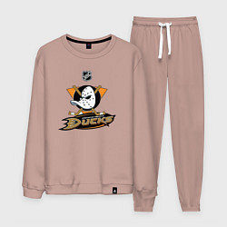 Костюм хлопковый мужской NHL: Anaheim Ducks, цвет: пыльно-розовый