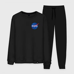 Костюм хлопковый мужской NASA, цвет: черный