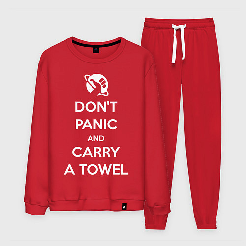 Мужской костюм Dont panic & Carry a Towel / Красный – фото 1