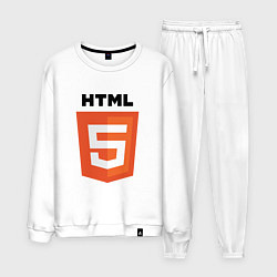 Костюм хлопковый мужской HTML5, цвет: белый