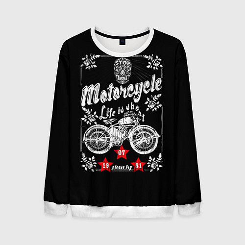 Мужской свитшот Moto t-shirt 2 / 3D-Белый – фото 1