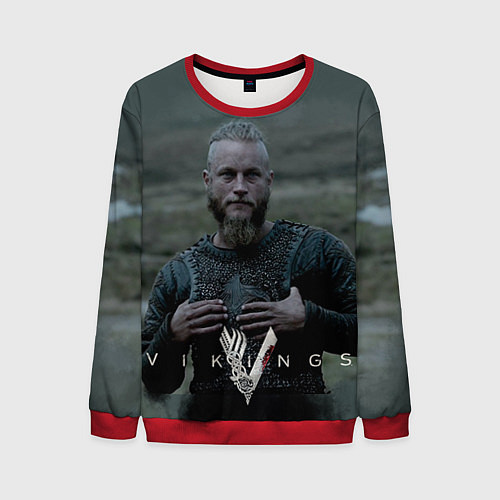 Мужской свитшот Vikings: Ragnarr Lodbrok / 3D-Красный – фото 1
