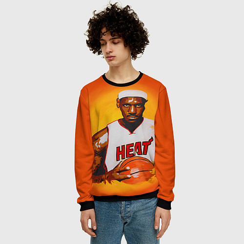 Мужской свитшот LeBron James: Heat / 3D-Черный – фото 3