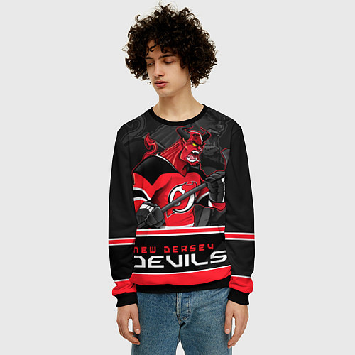 Мужской свитшот New Jersey Devils / 3D-Черный – фото 3