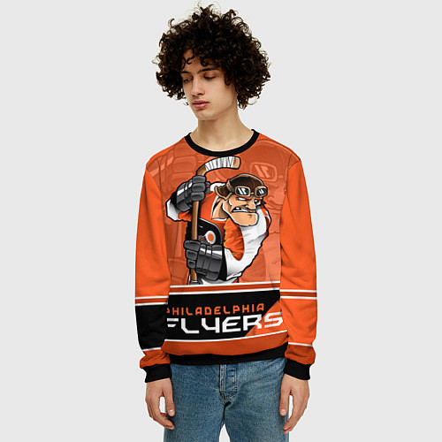 Мужской свитшот Philadelphia Flyers / 3D-Черный – фото 3