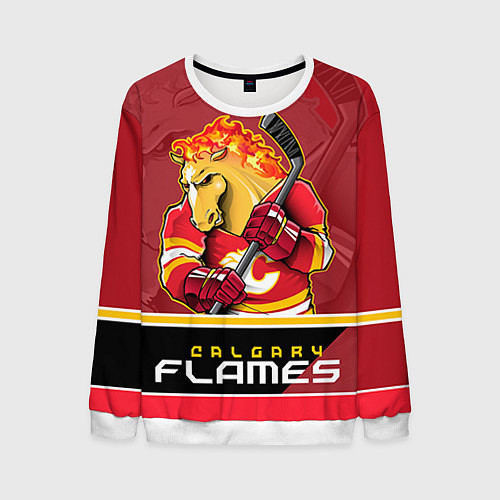 Мужской свитшот Calgary Flames / 3D-Белый – фото 1