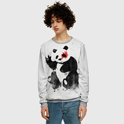 Свитшот мужской Рок-панда, цвет: 3D-меланж — фото 2