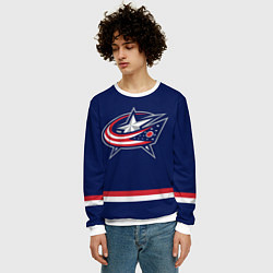 Свитшот мужской Columbus Blue Jackets, цвет: 3D-белый — фото 2