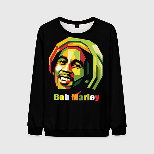 Мужской свитшот Bob Marley Smile / 3D-Черный – фото 1