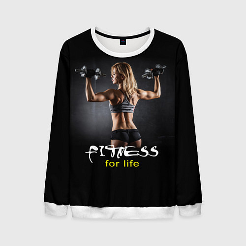 Мужской свитшот Fitness for life / 3D-Белый – фото 1