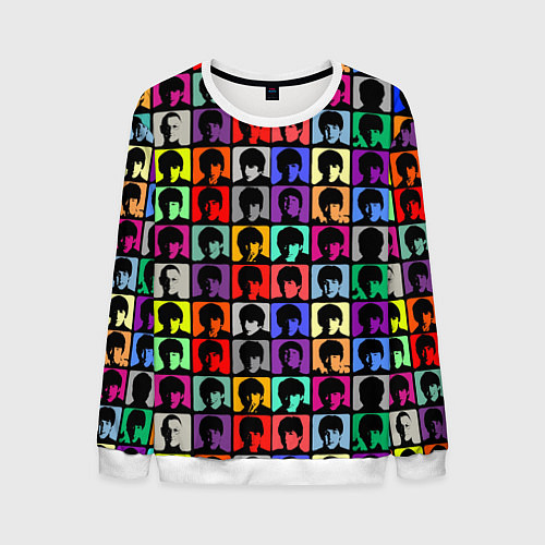 Мужской свитшот The Beatles: pop-art / 3D-Белый – фото 1