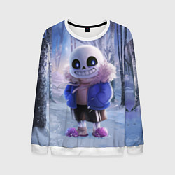 Свитшот мужской Winter forest & Sans, цвет: 3D-белый