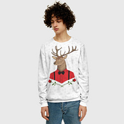 Свитшот мужской Christmas Deer, цвет: 3D-белый — фото 2