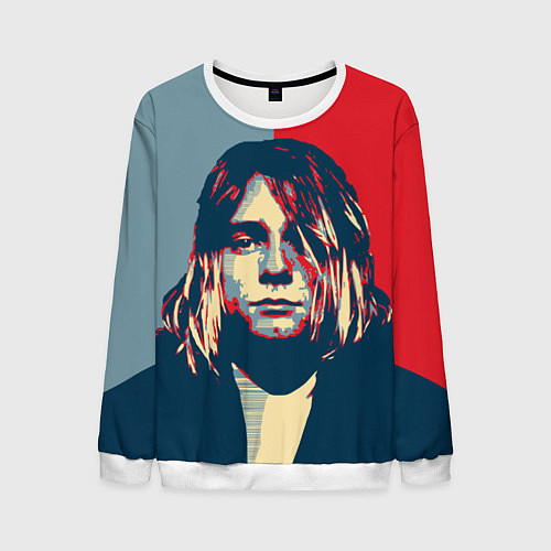 Мужской свитшот Kurt Cobain / 3D-Белый – фото 1