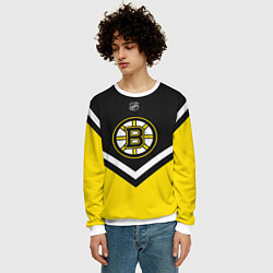 Свитшот мужской NHL: Boston Bruins, цвет: 3D-белый — фото 2