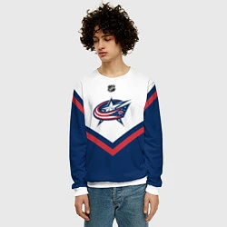 Свитшот мужской NHL: Columbus Blue Jackets, цвет: 3D-белый — фото 2