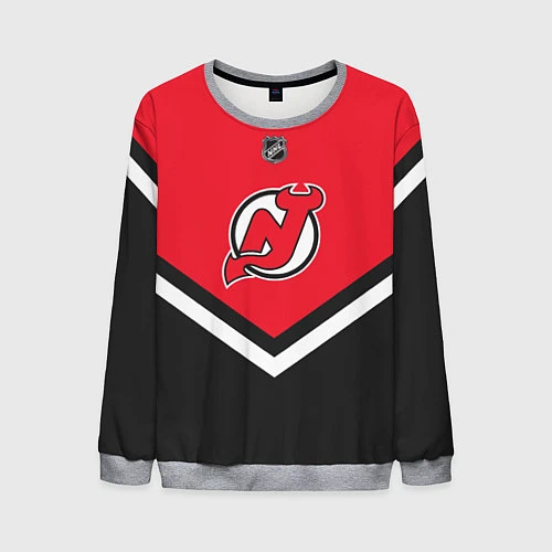 Мужской свитшот NHL: New Jersey Devils / 3D-Меланж – фото 1