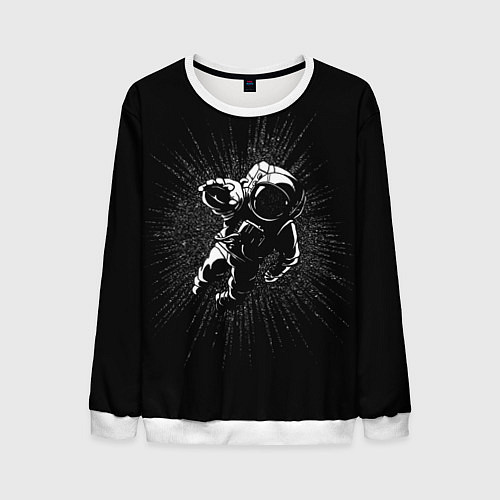 Мужской свитшот Космическое прикосновение / 3D-Белый – фото 1