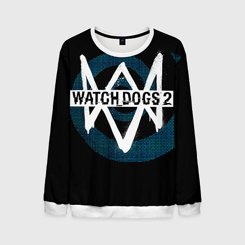 Мужской свитшот Watch Dogs 2 / 3D-Белый – фото 1