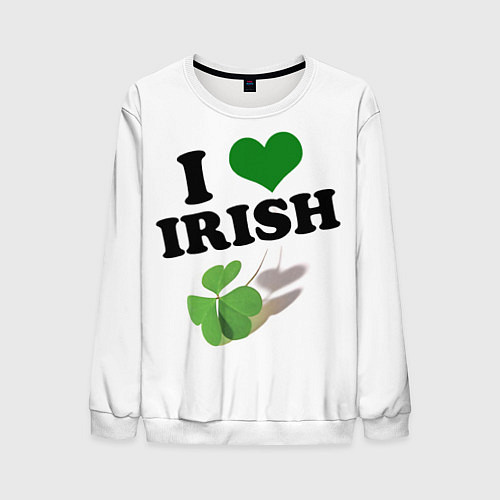 Мужской свитшот Ireland, I love Irish / 3D-Белый – фото 1