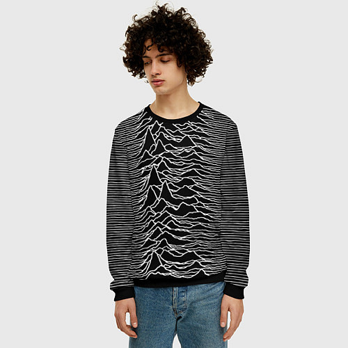 Мужской свитшот Joy Division: Unknown Pleasures / 3D-Черный – фото 3
