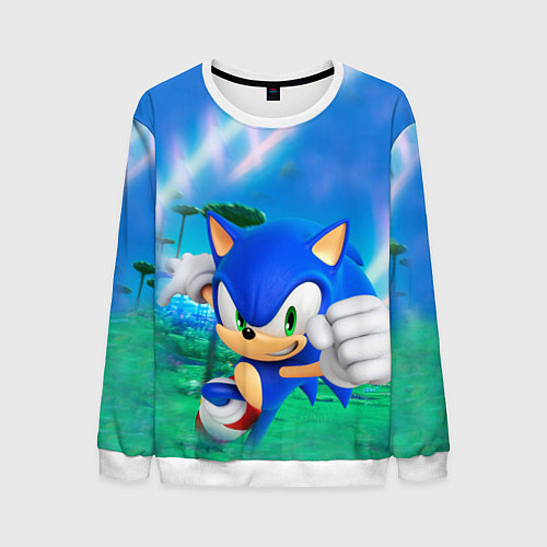 Мужской свитшот Sonic Boom / 3D-Белый – фото 1