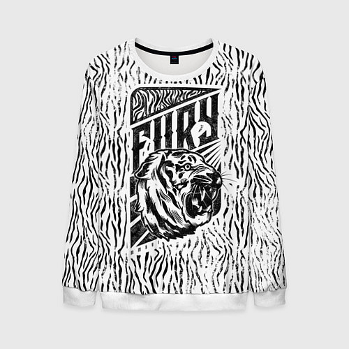 Мужской свитшот Fury Tiger / 3D-Белый – фото 1