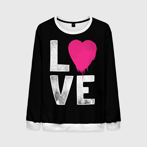 Мужской свитшот Love Heart / 3D-Белый – фото 1