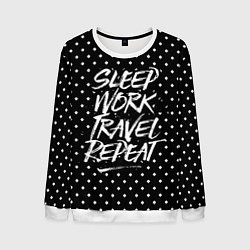 Мужской свитшот Sleep Work Travel Repeat