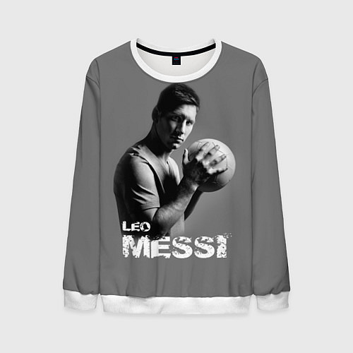 Мужской свитшот Leo Messi / 3D-Белый – фото 1