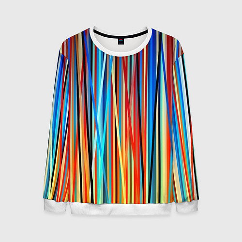 Мужской свитшот Colored stripes / 3D-Белый – фото 1