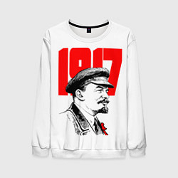 Свитшот мужской Ленин 1917, цвет: 3D-белый