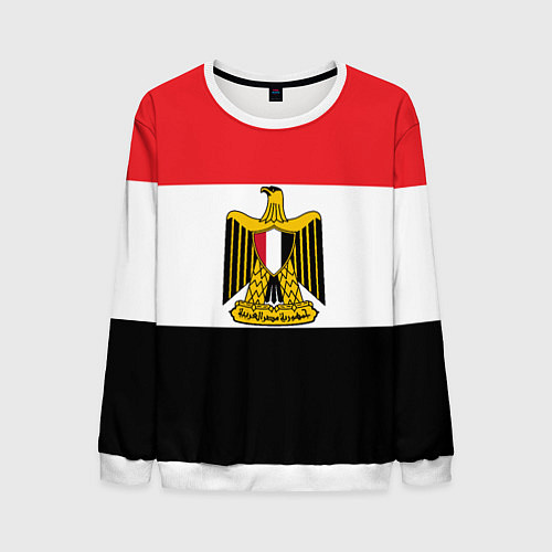 Мужской свитшот Флаг и герб Египта / 3D-Белый – фото 1