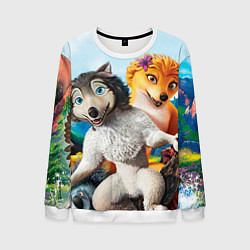 Свитшот мужской Альфа и Омега 7, цвет: 3D-белый