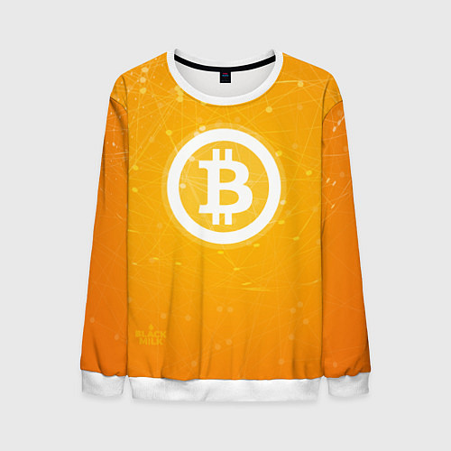 Мужской свитшот Bitcoin Orange / 3D-Белый – фото 1
