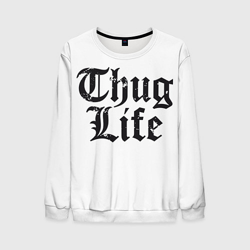 Мужской свитшот Thug Life / 3D-Белый – фото 1