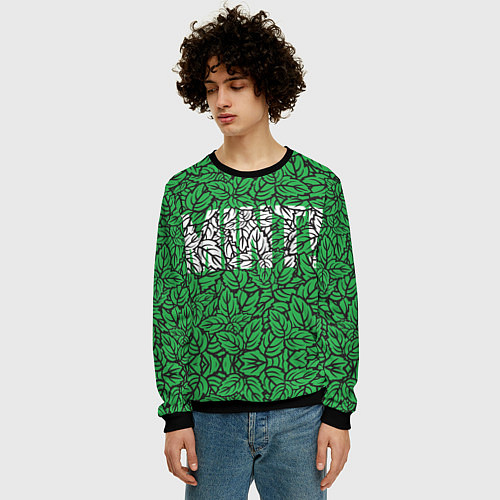 Мужской свитшот Mint - Мята / 3D-Черный – фото 3