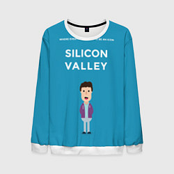 Свитшот мужской Silicon Valley, цвет: 3D-белый