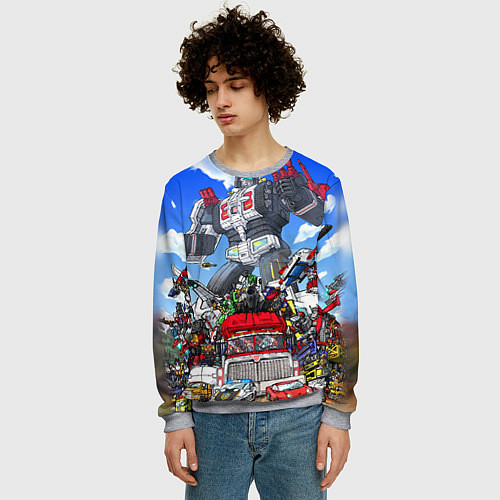 Мужской свитшот Трансформеры / 3D-Меланж – фото 3