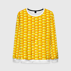 Свитшот мужской Сладкая вареная кукуруза, цвет: 3D-белый