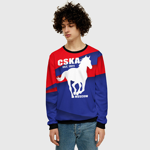 Мужской свитшот CSKA est. 1911 / 3D-Черный – фото 3
