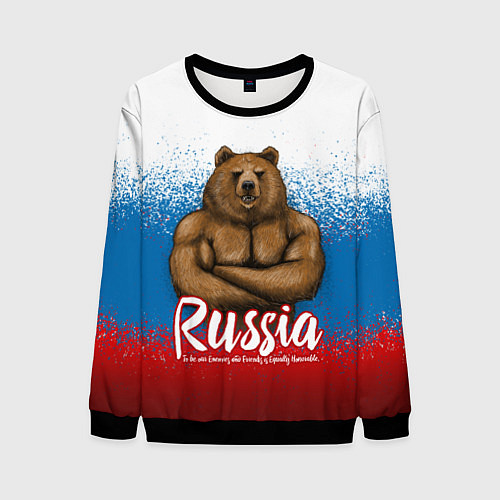 Мужской свитшот Russian Bear / 3D-Черный – фото 1