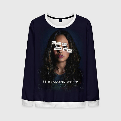 Мужской свитшот 13 reason why / 3D-Белый – фото 1