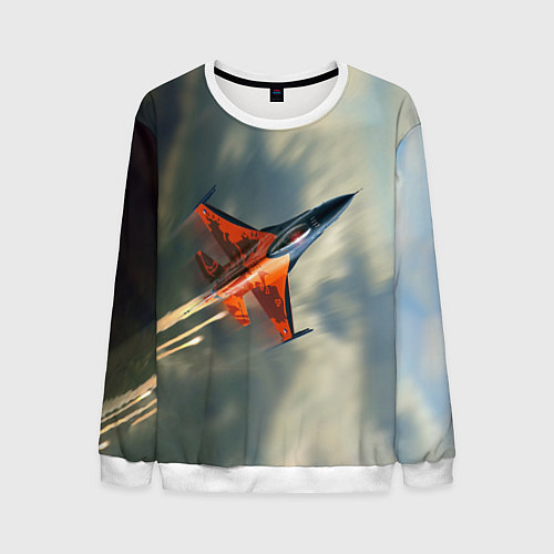 Мужской свитшот Красный F16 / 3D-Белый – фото 1