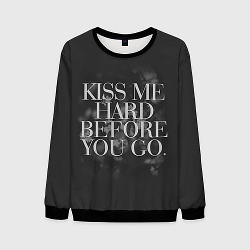 Мужской свитшот Lana Del Rey: Kiss me / 3D-Черный – фото 1