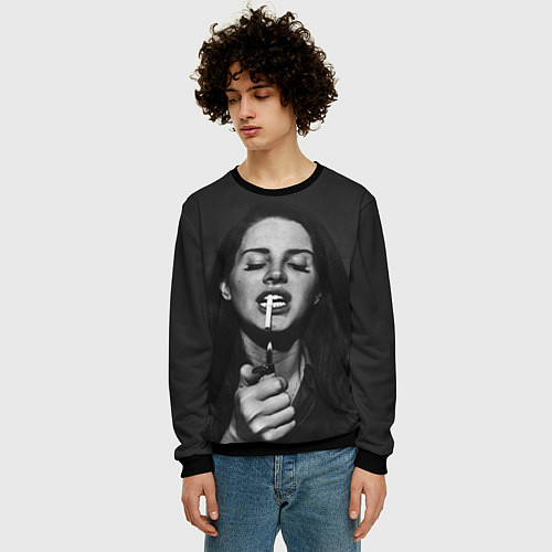 Мужской свитшот Lana Del Rey / 3D-Черный – фото 3
